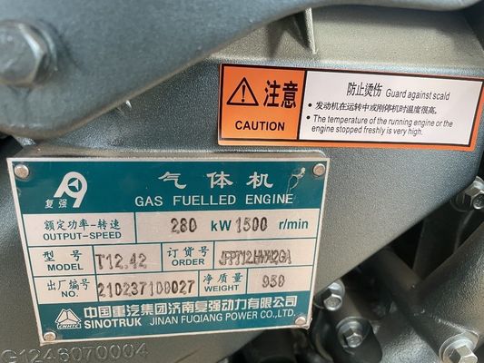 T140GF-S Genset Modell T12-1 Motor Modell Sinotruk Fuqiang Power 180kw Gasgenerator